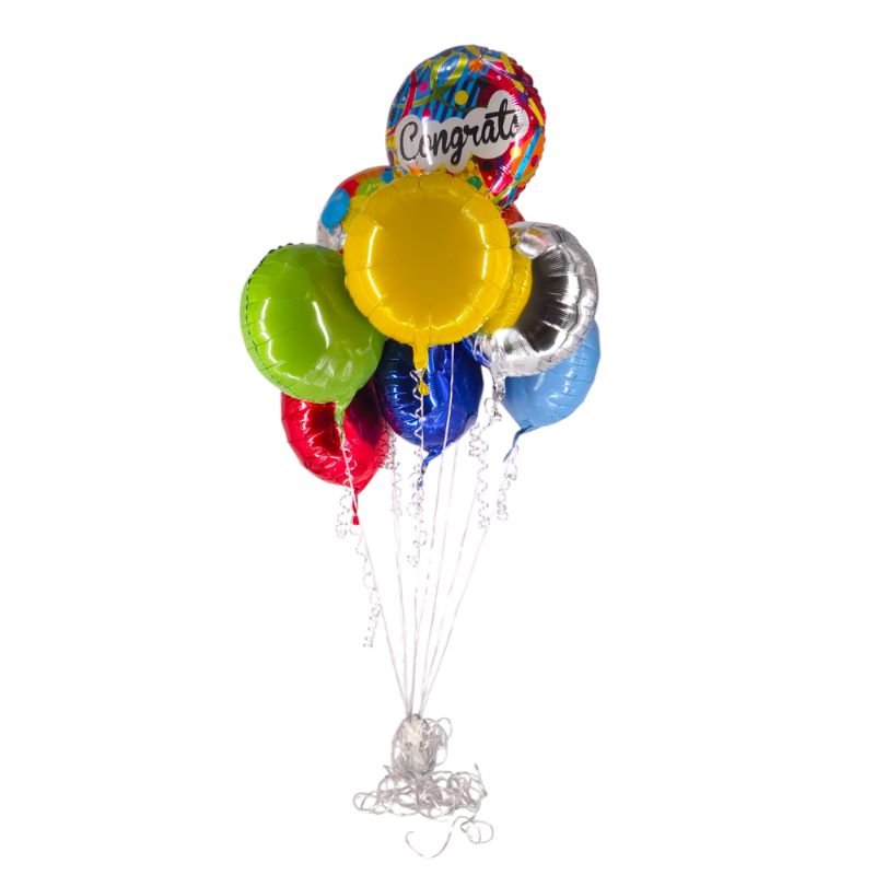 18" Mylar Balloon Bouquet (10-Balloons)
