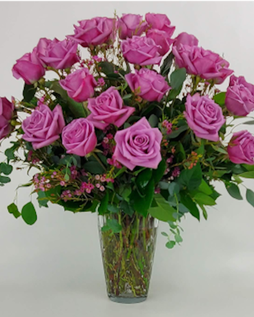 Premium Two Dozen Purple Roses