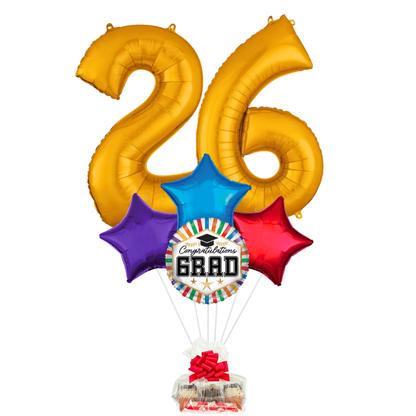Hooray, Graduate! - Balloon Bouquet with Cupcakes