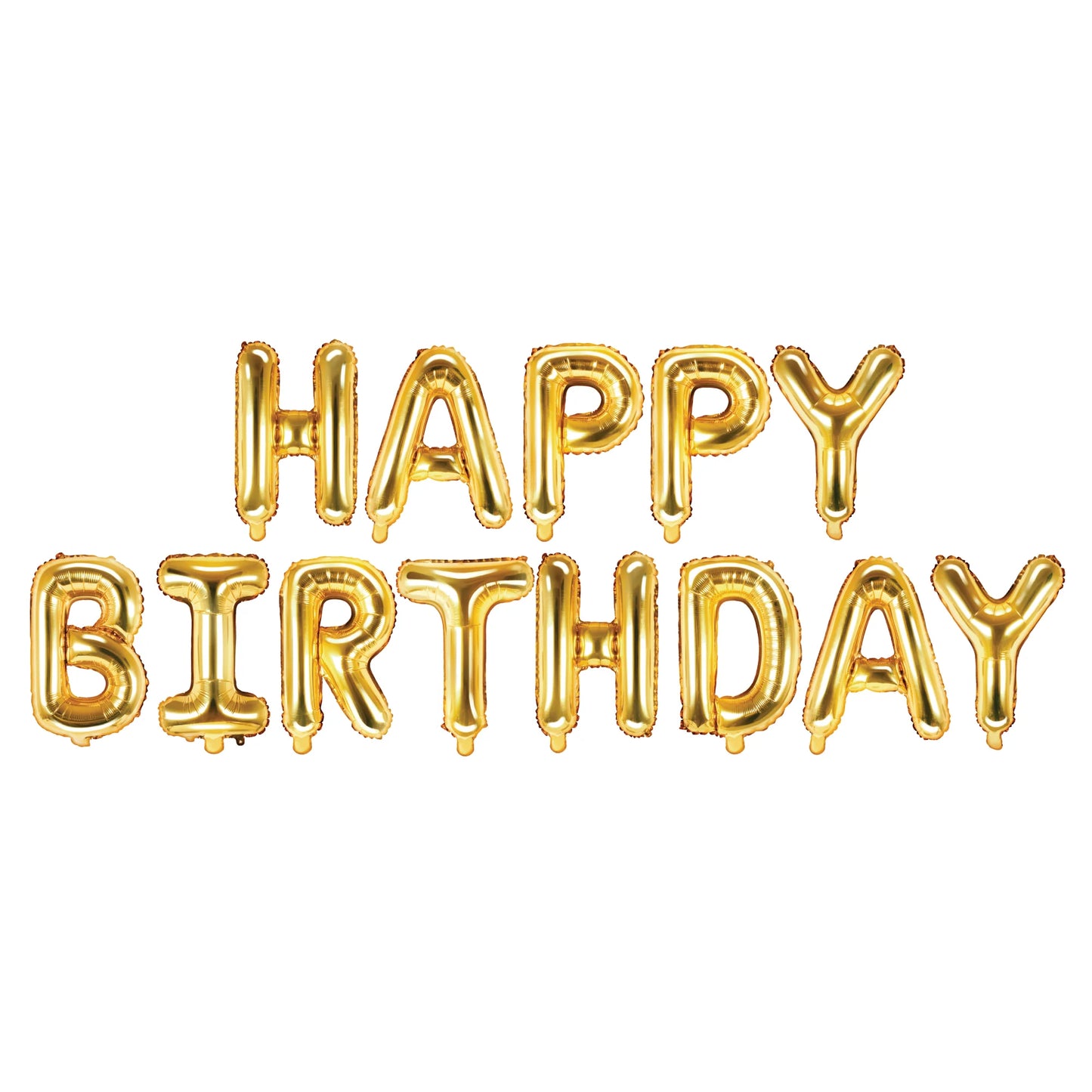 Happy Birthday Gold Phrase Balloon Set